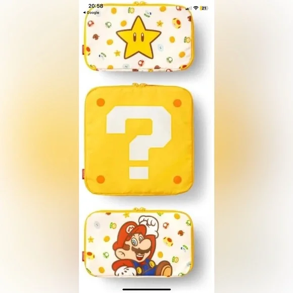 Nintendo Super Mario pouch storage pouch 3-piece set - Picture 2 of 3